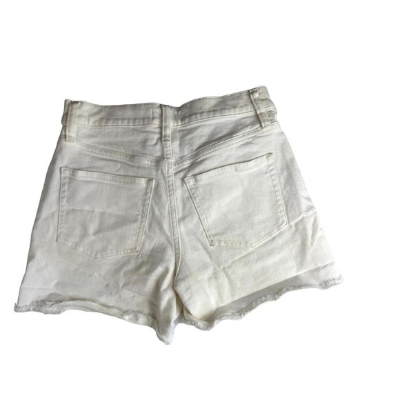 J. Crew Women's Cut-Off Button Fly White Denim Short High Rise 98% Cotton Sz 25 - Picture 5 of 13